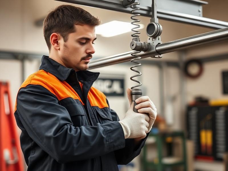 Expert garage door technician at work